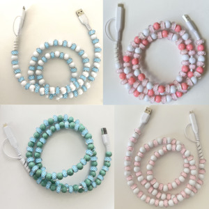 ใหม่สายชาร์จเร็วลูกปัดลายสก๊อต2อิน1, สายชาร์จโทรศัพท์ USB Type-C ปรับแต่งได้ตามต้องการสายมุกน่ารักสำหรับไอโฟนของขวัญรถคอมพิวเตอร์ - Product Image 2