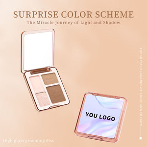 Palette d'ombres à paupières complète quatre couleurs, résistante à l'eau, effet poudre chimique, haute brillance, mat, illuminateur et effet 3D - Product Image 4