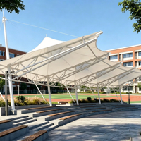 Toit de carport moderne en toile PVDF, revêtement PVC, résine PTFE/PVDF, résistant au feu, anticorrosion, installation facile, écologique, extérieur