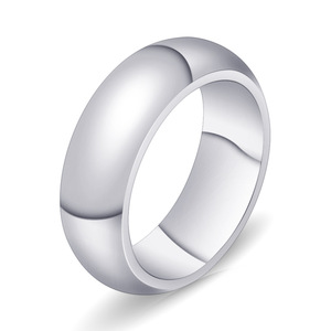 Bague en acier inoxydable 6 mm, couleur bleu, argent, or, bijoux géométriques simples et tendance, cadeau, vente en gros - Product Image 3