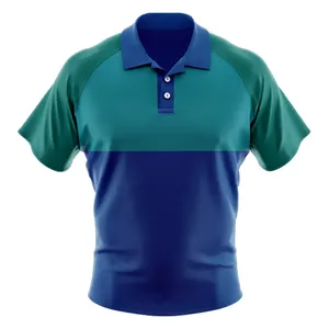 Custom Logo Printed Sublimated Golf Polo T Shirt Striped Sublimation Golf Polo Shirt