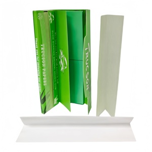 TRUCSON Green Rolling Papers <b>King</b> <b>Size</b> 32 <b>Sheets</b> With Filter Tips 32leaves+32tips/booklet,24booklets/box - Product Image 2