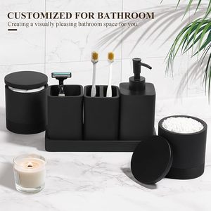 Artículos de baño de resina de diseño moderno de alta calidad, 6 uds., decoración para el hogar, juegos de accesorios de baño de poliresina - Product Image 2