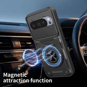 <strong>Google</strong> <strong>Pixel</strong> 10 Pro 5G Compatible <strong>Phone</strong> Case with PET Material Drop-resistant Car-Mount Function Portable Ring Stand for Bed Use - Product Image 2