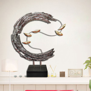 Escultura de Resina Electrochapada, Forma Irregular, Diseño Contemporáneo, Adorno Decorativo para Sala de Estar, Paquete Individual - Product Image 1