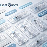 Plateau alvéolé en PET pour seringues médicales sur mesure, emballage stérile jetable en plastique, emballage alvéolé thermoformé pour dispositifs médicaux