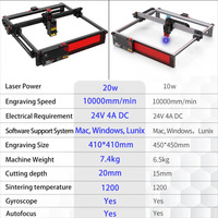 TWOTREES TS2 20W Technologie de spot compressé de bureau Machine laser de gravure sur cuir de haute précision 410*410mm pour zone de travail