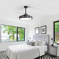 Ventilateur de Plafond Invisible de 42 Pouces avec Contrôle APP, Couleur RVB, Dimmable, Rétractable, pour l'Intérieur