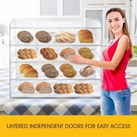 Vitrine de comptoir en acrylique transparente, portable et légère, pour pâtisseries et aliments, facile à assembler