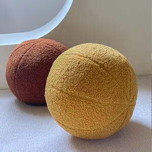 लक्जरी टेडी ऊन फैशन दौर सोफे तकिया रचनात्मक नरम आरामदायक भरवां आलीशान गेंद के लिए गृह सजावट