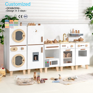 ชุดของเล่นครัวไม้ EDULAND OEM ODM เป็นมิตรกับสิ่งแวดล้อม ปลอดสารพิษ ชุดของเล่นเสริมพัฒนาการ พร้อมตู้เย็นและเครื่อง<span class=keywords><strong>ซัก</strong></span>ผ้า สำหรับเล่นทำอาหารและทำความสะอาด - Product Image 3