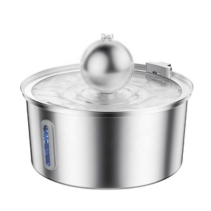 Fontaine à eau pour chien moderne en acier inoxydable 304, distributeur d'eau automatique pour animaux de compagnie, bol d'hydratation intérieur, filtration, rechargeable - Product Image 1