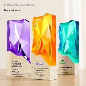 Trofeo <span class=keywords><strong>de</strong></span> <span class=keywords><strong>Cristal</strong></span> Brillante <span class=keywords><strong>de</strong></span> Alta Gama, Personalizado, Creativo, para Reuniones Anuales, Campeonatos, Competiciones, Premios Empresariales y <span class=keywords><strong>de</strong></span> Honor - Product Image 2