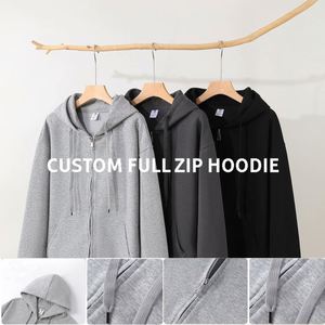 Sudadera con capucha con cremallera extragrande de invierno, de hombro caído, 300 g/m² de peso pesado, lisa, personalizada, al por mayor, para fabricantes - Product Image 3