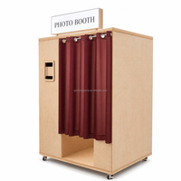 Kiosque photo rétro de luxe en bois artisanal avec imprimante à sublimation DNP, système Windows et personnalisation de l'interface utilisateur gratuite