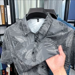 Camicia stampata estiva da <span class=keywords><strong>uomo</strong></span>, vestibilità ampia, casual, a maniche corte - Product Image 2