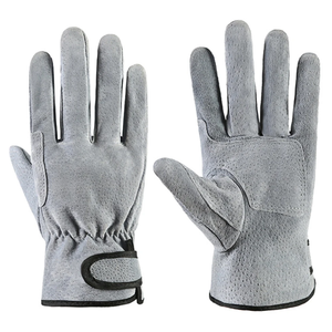 Domuz derisi deri kaynak eldiveni ısıya dayanıklı esnek <span class=keywords><strong>24CM</strong></span> gri iş güvenliği eldiveni kaynakçı için - Product Image 1