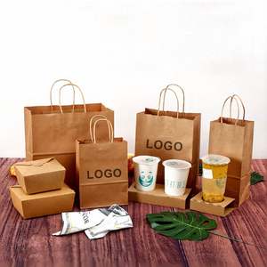 Sac de courses de luxe fait main en papier kraft brun écologique, impression de logo personnalisée, matériau de qualité alimentaire, faible MOQ pour la promotion alimentaire - Product Image 1