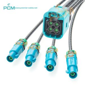 Câble automobile étanche 4-en-1 Mini Fakra femelle à Fakra mâle IP67 Original Tyco Quad Z-Code pour ADAS GPS caméra robotique - Product Image 1
