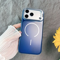 Coque de téléphone magnétique IMD avec support pour objectif d'appareil photo et béquille pour iPhone 17 Pro Max, compatible iPhone 17, 16, 15, 14, 13, 12