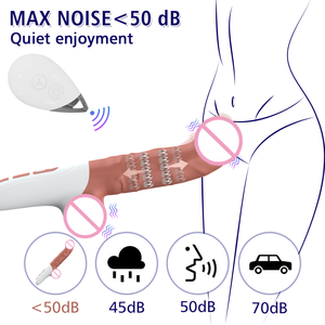 Vibratore Realistico per Adulti con 7 Frequenze di Vibrazione Telescopica e <span class=keywords><strong>Base</strong></span> con Ventosa Potente - Product Image 5