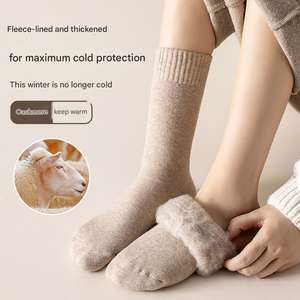 Calcetines de Invierno Gruesos para Mujer, Forrados de Felpa, Medias de Lana Gruesa y Cálida hasta la Pantorrilla - Product Image 3