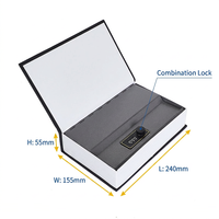 Coffre-fort dissimulé en forme de livre avec serrure à combinaison, boîte de rangement secrète pour argent, bijoux, sécurité domestique