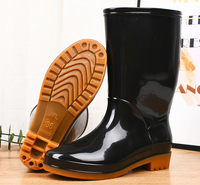 Bottes de pluie pour femmes KLH495, résistantes à l'usure, chaussures de pluie pour femmes, bottes de pluie en PVC et caoutchouc, tube moyen