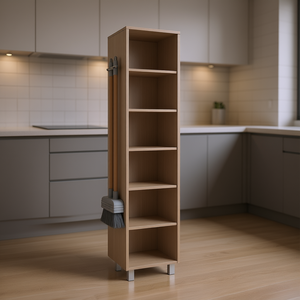 Armoire de rangement à cinq étagères Bacoa avec supports pour balais, solution de rangement pour la cuisine - Product Image 2