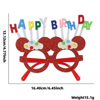 Lunettes d'anniversaire pour enfants, accessoires amusants et colorés de dessin animé, décoration de fête du premier anniversaire du bébé, ballons, chapeau d'anniversaire, Gla