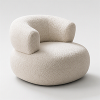 Fauteuil de salon Boucle Cloud, design moderne et minimaliste, dossier incurvé, canapé individuel pour villa, chambre, balcon, hôtel boutique, mobilier