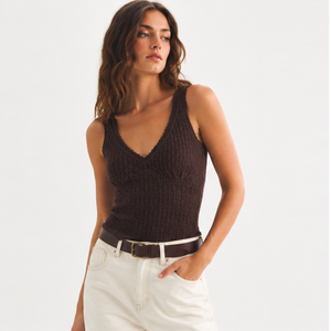 Débardeur Femme Vintage en Tricot Crocheté Ajouré, Col en V, Coupe Ajustée, Sans Manches, pour Superposition - Product Image 2