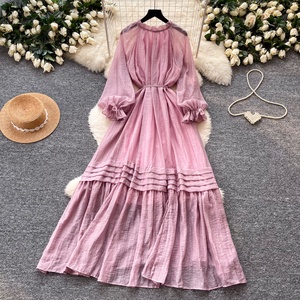 Vestidos Casuales Elegantes de Primavera 2026 para Mujer, con Mangas Farol y Cintura Ajustada - Product Image 6