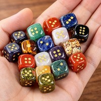 Dés en pierre naturelle 15 mm à coins arrondis, améthyste, quartz rose, œil de tigre, dés de jeu DND pour jeux de table, cadeau