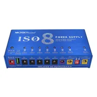 Mosky ISO-8 Kunststoff-Gitarreneffektpedal-Netzteil mit 8 isolierten DC-Ausgängen/5V USB-Ausgang für 9V 12V 18V Audio-Video-Zubehör
