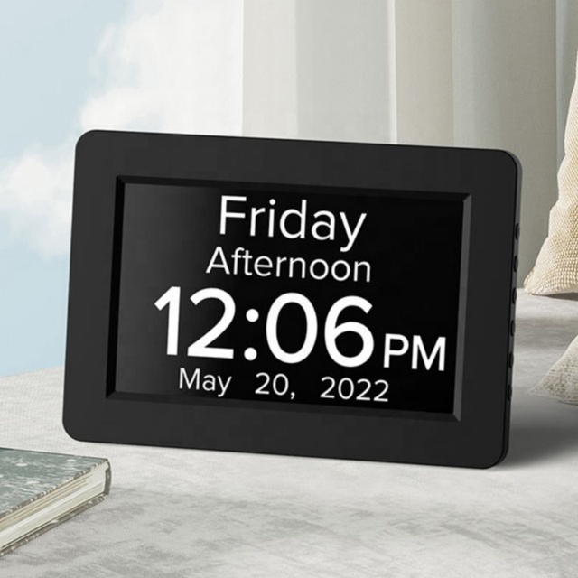 EMAF Electronic Table OEM Dementia Use Large Display 8 Inch Digital Calendar Day Medication Reminder Alarm Clock for Elderly