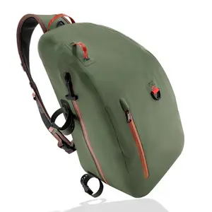 crossbody chest backpack dry bag 20L 30L pvc tarpaulin fly fishing waterproof bag dry pack with holding rod