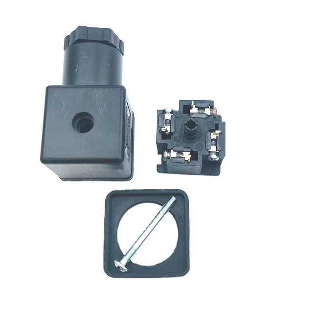 DiIN43650A 3+1 GND 18mm Socket Plug for Ball Globe Valve Solenoid Coils Connector Line Connector Ball Globe Valve Compatibility