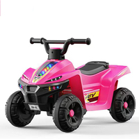 Voiture électrique télécommandée 6V pour enfants, moins chère, avec musique, lumières et 4 roues en plastique, alimentée par batterie