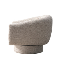 Fauteuil d'appoint de luxe moderne avec cadre en bois massif, revêtement amovible en bouclette douce, mousse en polyester pour salon