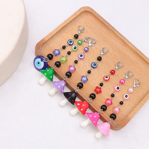 Llavero de resina con diseño de hongo colorido, colgante de dibujos animados, accesorio para bolso, regalo unisex, diseño decorativo de ojo turco - Product Image 4