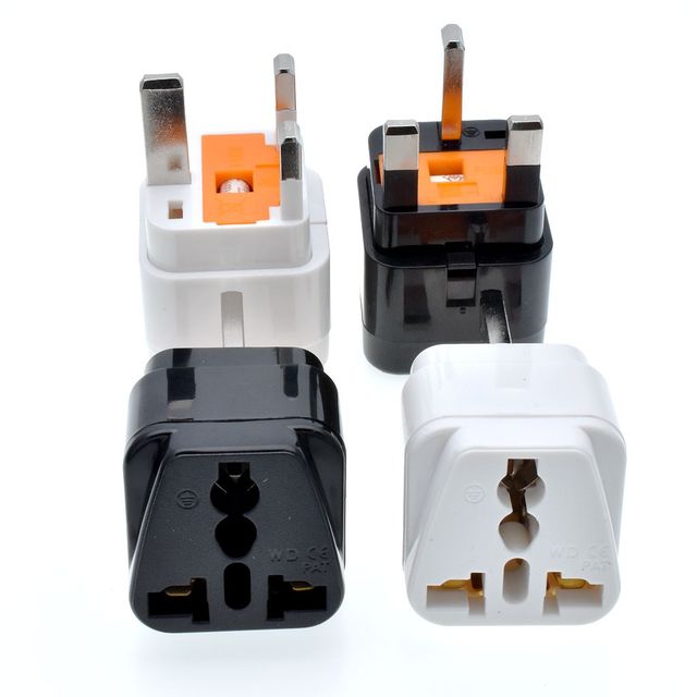 Type-G UK Universal Adapter US UK EU to UK Travel Power Converter with Fuse ABS Copper 10A Plug with Socket