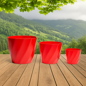 กระถางต้นไม้พลาสติกน้ำหนักเบาจากโรงงาน ชุดกระถางปลูกต้นไม้ทรงสี่เหลี่ยมหลากสี สำหรับโต๊ะ/ระเบียง ขนาดกลาง - Product Image 6