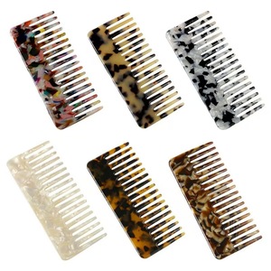 Peigne à dents larges en acétate écaille de tortue, grand peigne coloré blanc cassé pour cheveux secs et mouillés, usage domestique - Product Image 4