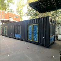 Maison modulaire préfabriquée en conteneur maritime de 40 pieds, 2 chambres, design moderne, écologique, durable, résistant au feu, atelier, salon