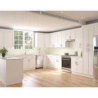 Meubles de cuisine modulaires en bois massif de style européen avec comptoir en marbre, robinet, charnière, évier - Design Shaker en cerisier rouge personnalisé