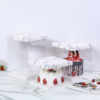 Boîte-cadeau de fête d'anniversaire en gros clair mariage nouveau Design personnalisé boîte d'emballage de gâteau en plastique