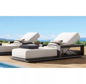 Professional manufacturer waterproof metal swimming pool chairs beach lounge aluminum sun loungers