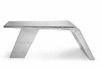 Bureau rétro en aluminium avec design aviateur