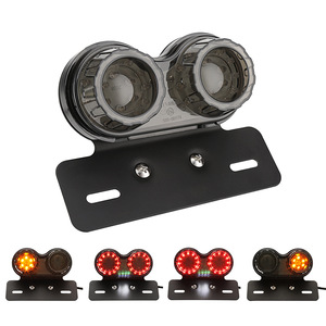 Luz de Freno Combinada para Motocicleta, Luz Trasera LED Retro de Doble Ojo para Moto, Luz Redonda Doble para Motocicleta de Calle - Product Image 6
